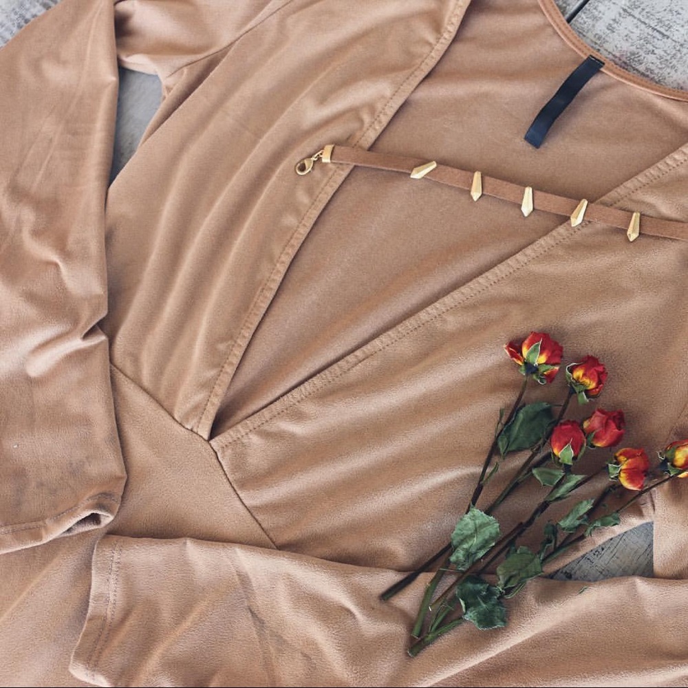 Faux Suede Bodysuit